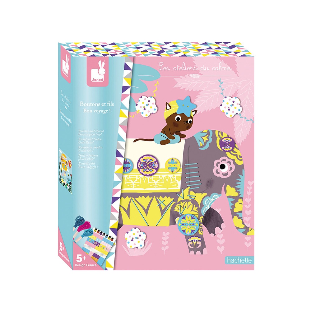 Set creativ pentru decorat, Janod, cu 4 cartonase, 5 ani+