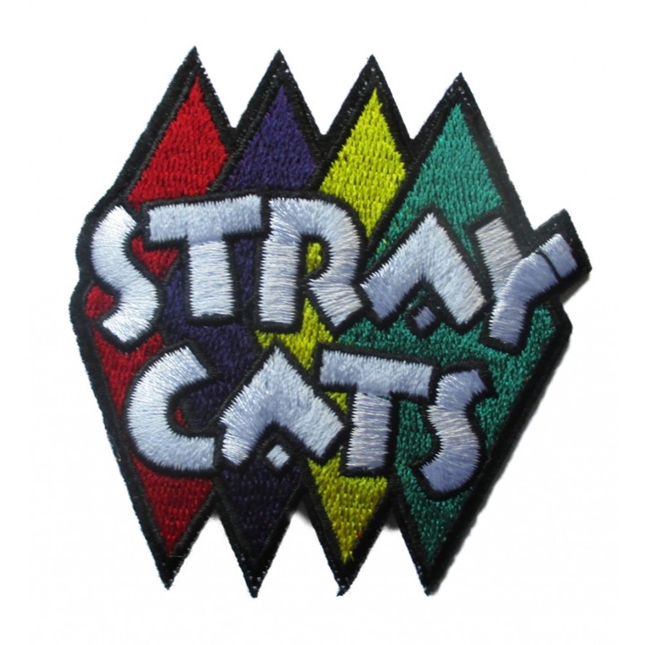 Petic textil Stray Cats, 7x7 cm, Multicolor