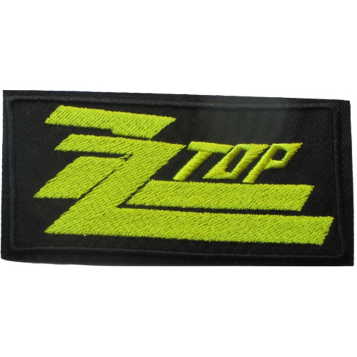 Petic textil ZZ Top Logo, 10.5x5 cm, Negru/Galben