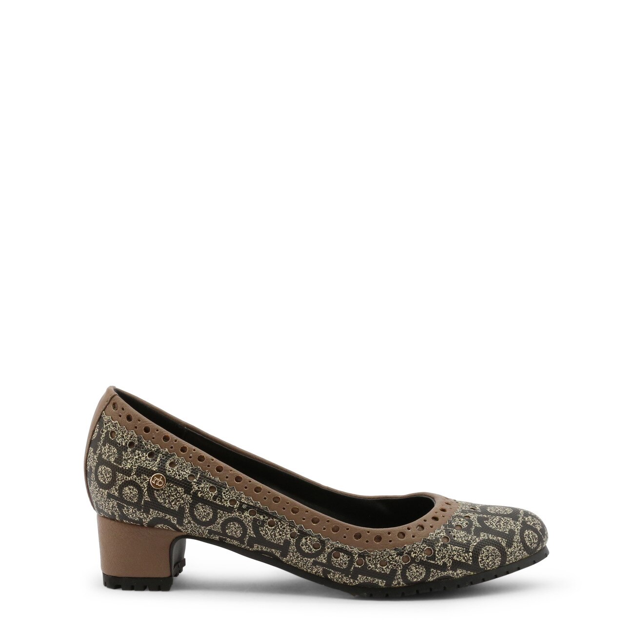 Pantofi cu toc femei Roccobarocco model RBSC1JW01CRYSTD, culoare Maro, marime 37 EU