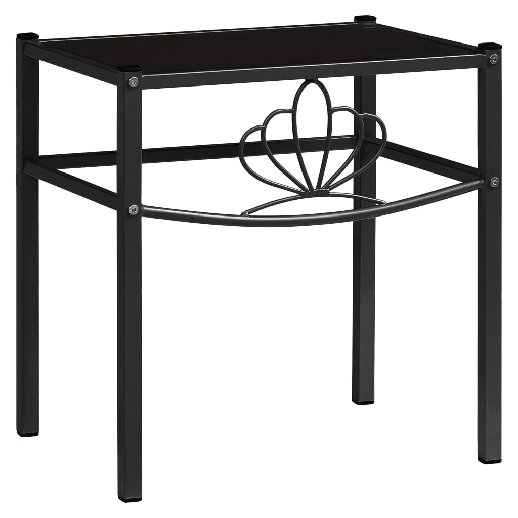 Noptiera cu cadru metalic vidaXL, Metal, 42.5 x 33 x 44.5 cm, Negru