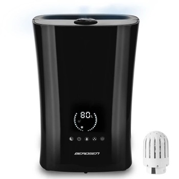 Umidificator de aer Berdsen BD-501, rezervor 5.6L, Display digital, Ionizare, Abur cald/rece, filtru de apa, higrostat automat, Timer, Negru, 300 g/h Umidificator de aer Berdsen BD-501, rezervor 5.6L, Display digital, Ionizare, Abur cald/rece, filtru de apa, higrostat automat, Timer, Negru, 300 g/h