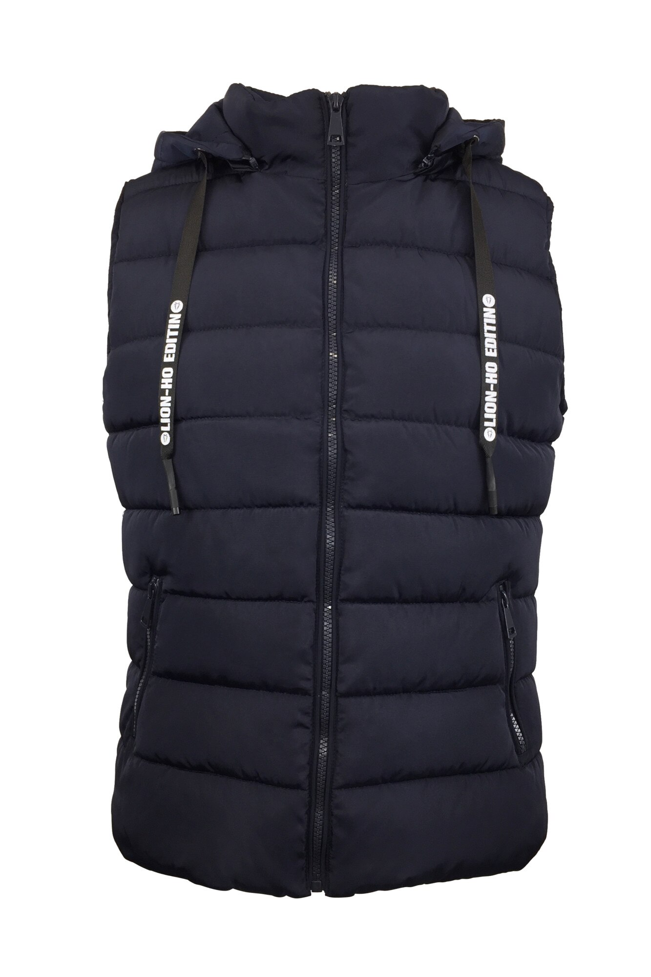 Vesta matlasata dama, UNIVERS FASHION, gluga detasabila, culoare albastru