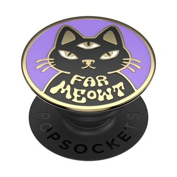 Suport universal de telefon si tableta PopSockets® ,accesoriu din metal si acoperit cu email PopGrip Far Meowt Suport universal de telefon si tableta PopSockets® ,accesoriu din metal si acoperit cu email PopGrip Far Meowt