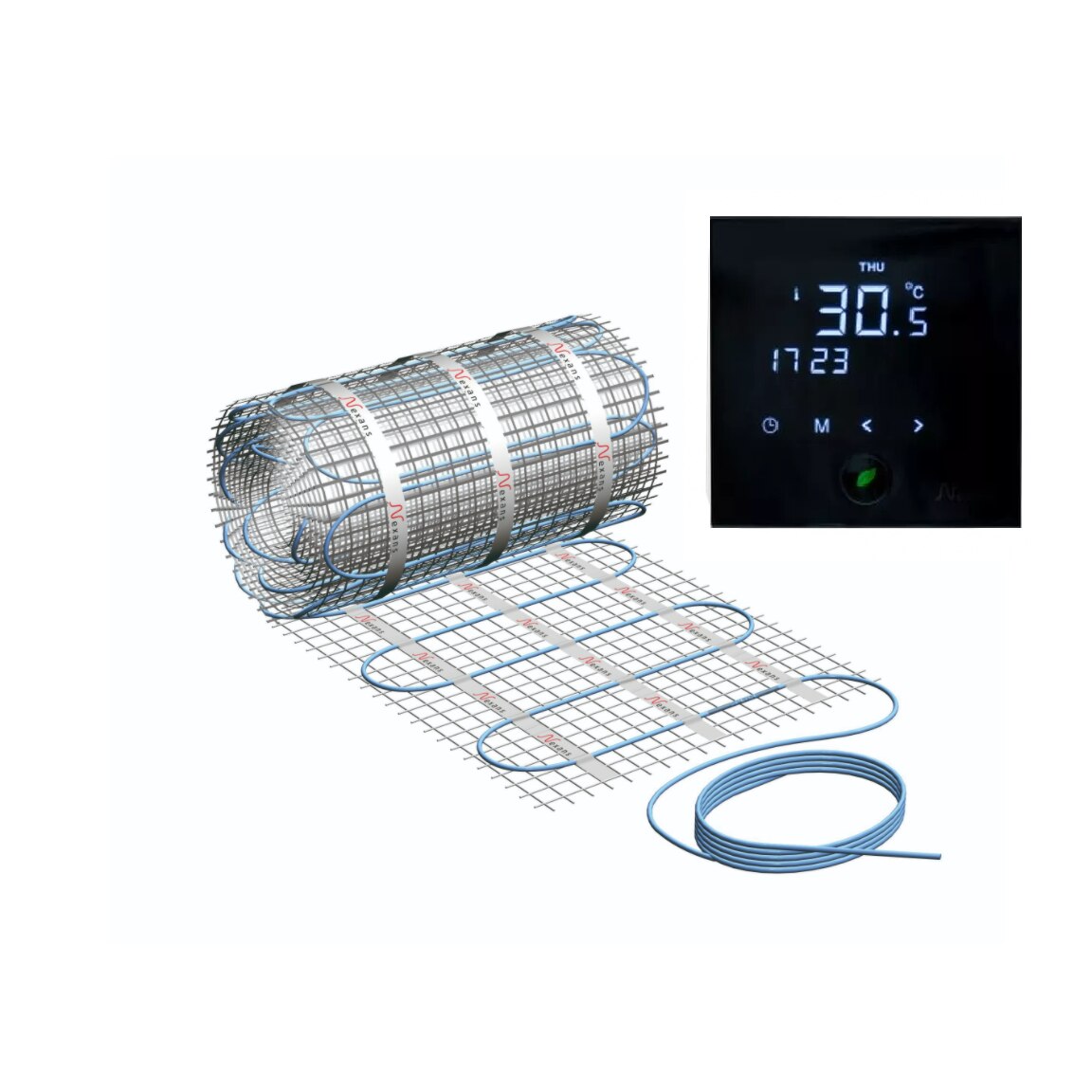 Pachet covor incalzire in pardoseala cu termostat digital programabil si senzor pardoseala incluse 10 mp 1500 W