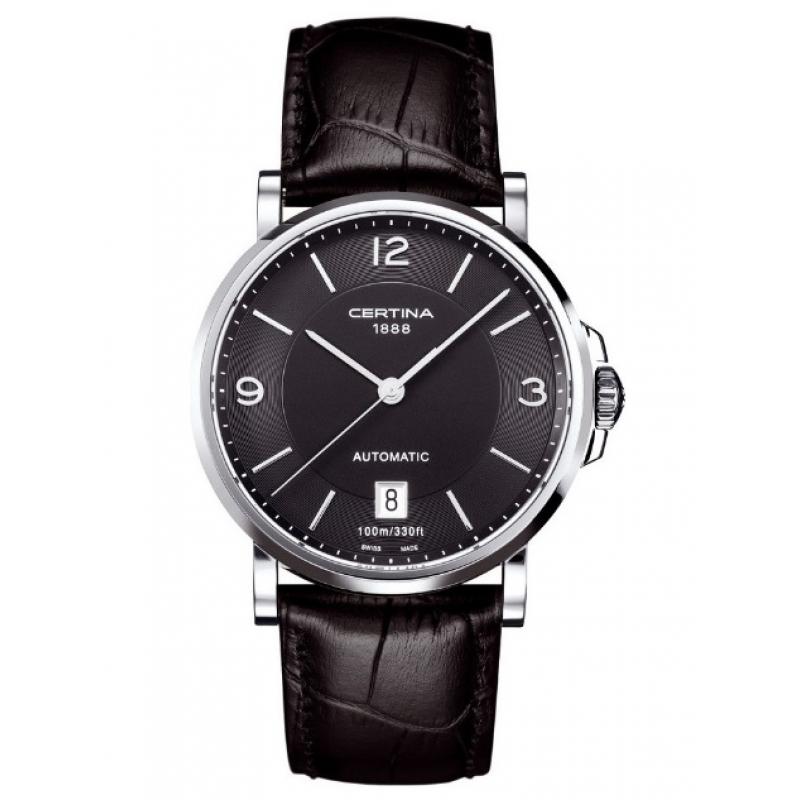 Ceas barbati Certina DS Caimano Automatic C017.407.16.057.01, Otel inoxidabil/Piele, 10 ATM, Negru