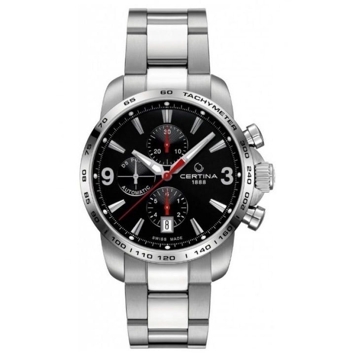 Мъжки часовник Certina DS Podium Chrono Automatic C001.427.11.057.00, Неръждаема стомана, 10 ATM, Сребро
