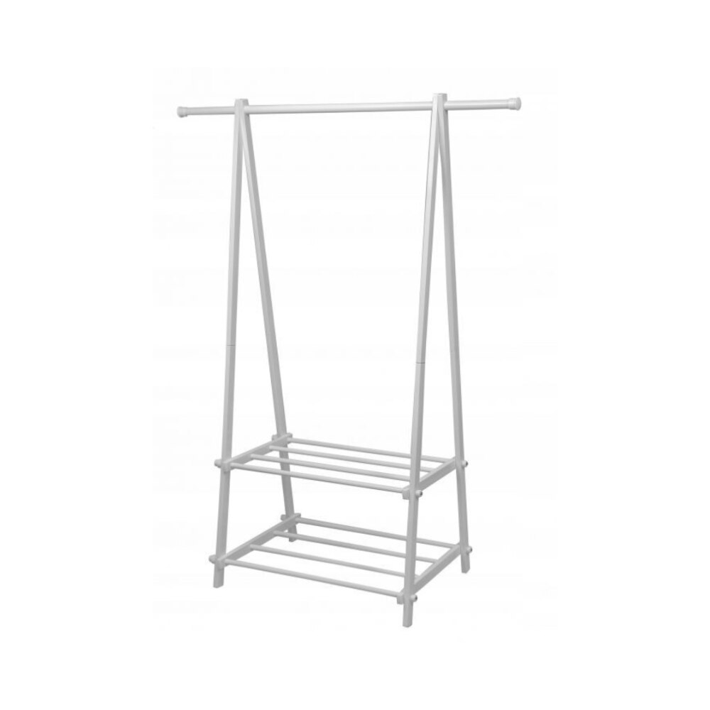 Cuier Bigshot BS0311W, cu 2 Rafturi pentru Incaltaminte, Confectionat din Otel, Sarcina Maxima 50 Kg, 150 x 107 x 43.5 cm, Alb
