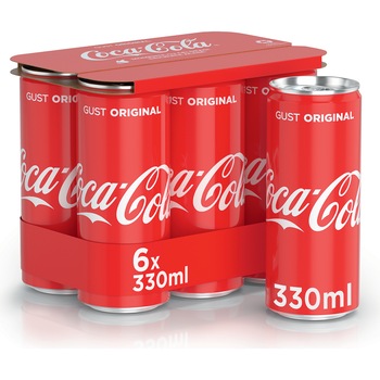 Coca-Cola Gust Original, Doza, 6 x 330ml Coca-Cola Gust Original, Doza, 6 x 330ml