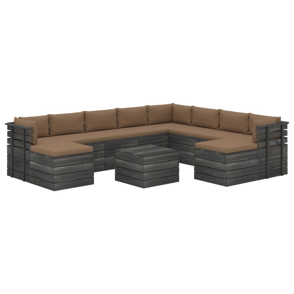 Set mobilier gradina din paleti cu perne, 11 piese, lemn de pin