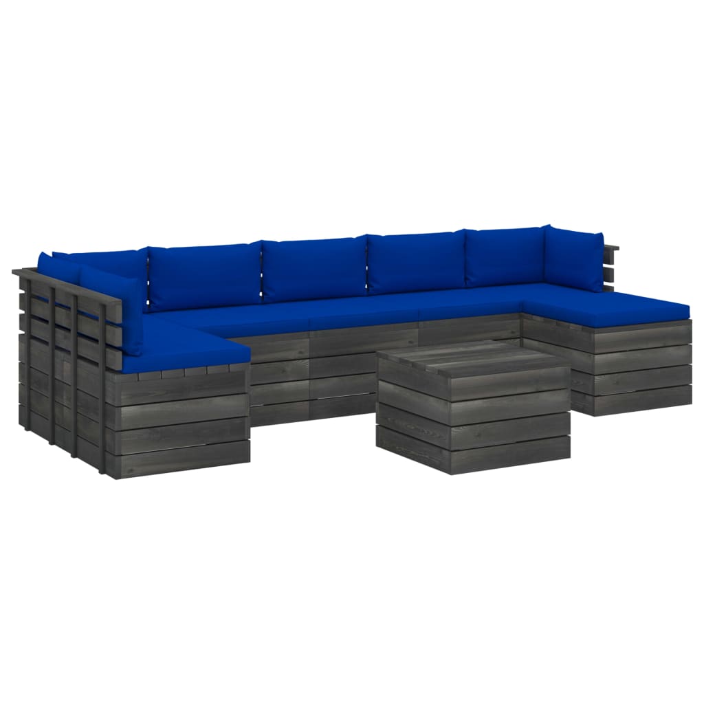Set mobilier gradina din paleti cu perne, 8 piese, lemn de pin