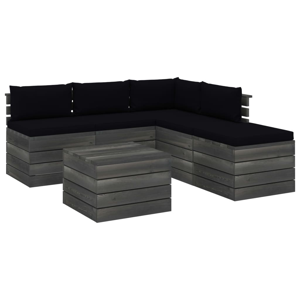 Set mobilier gradina din paleti cu perne, 6 piese, lemn de pin