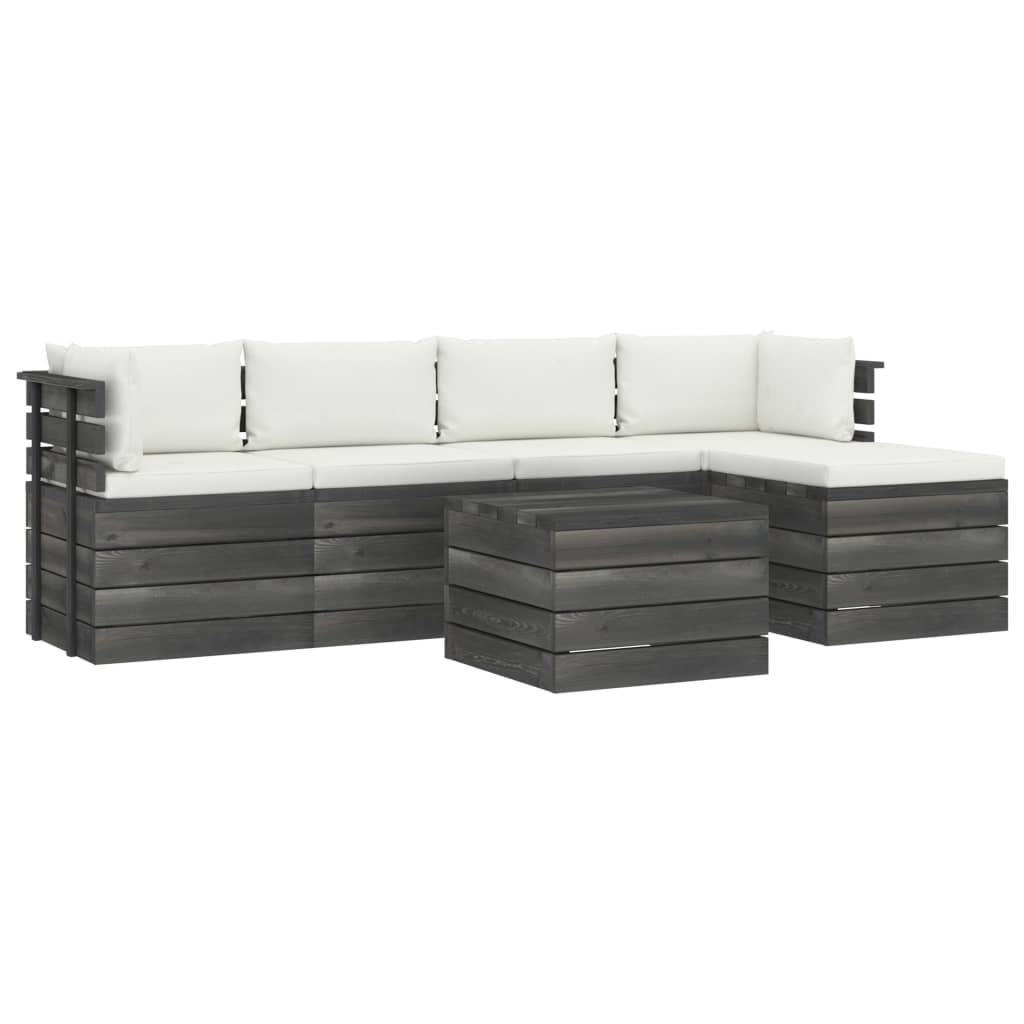 Set mobilier gradina din paleti cu perne, 6 piese, lemn de pin