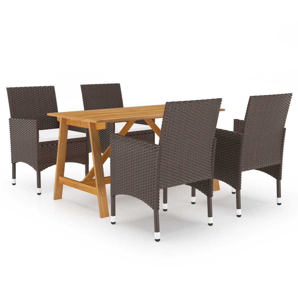 Set mobilier de gradina, 5 piese, maro