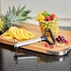 Dispozitiv pentru curatat si feliat ananas, Rösle, feliere circulara, indeparteaza miezul, otel inoxidabil, usor de folosit, negru/inox