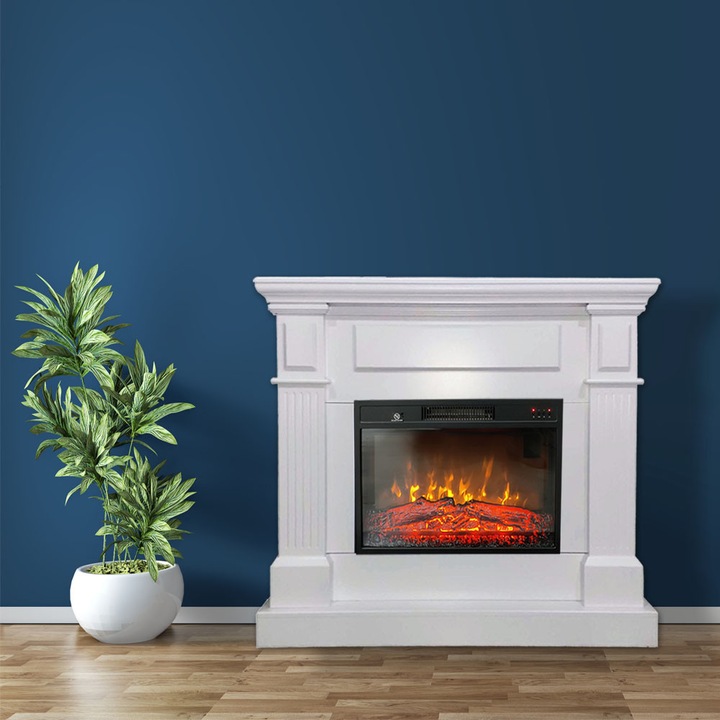 Elektromos kandalló, TUX fehér, ElectricSun, hanghatással, 3 szín, telefonos alkalmazással, SZ110xM102cm