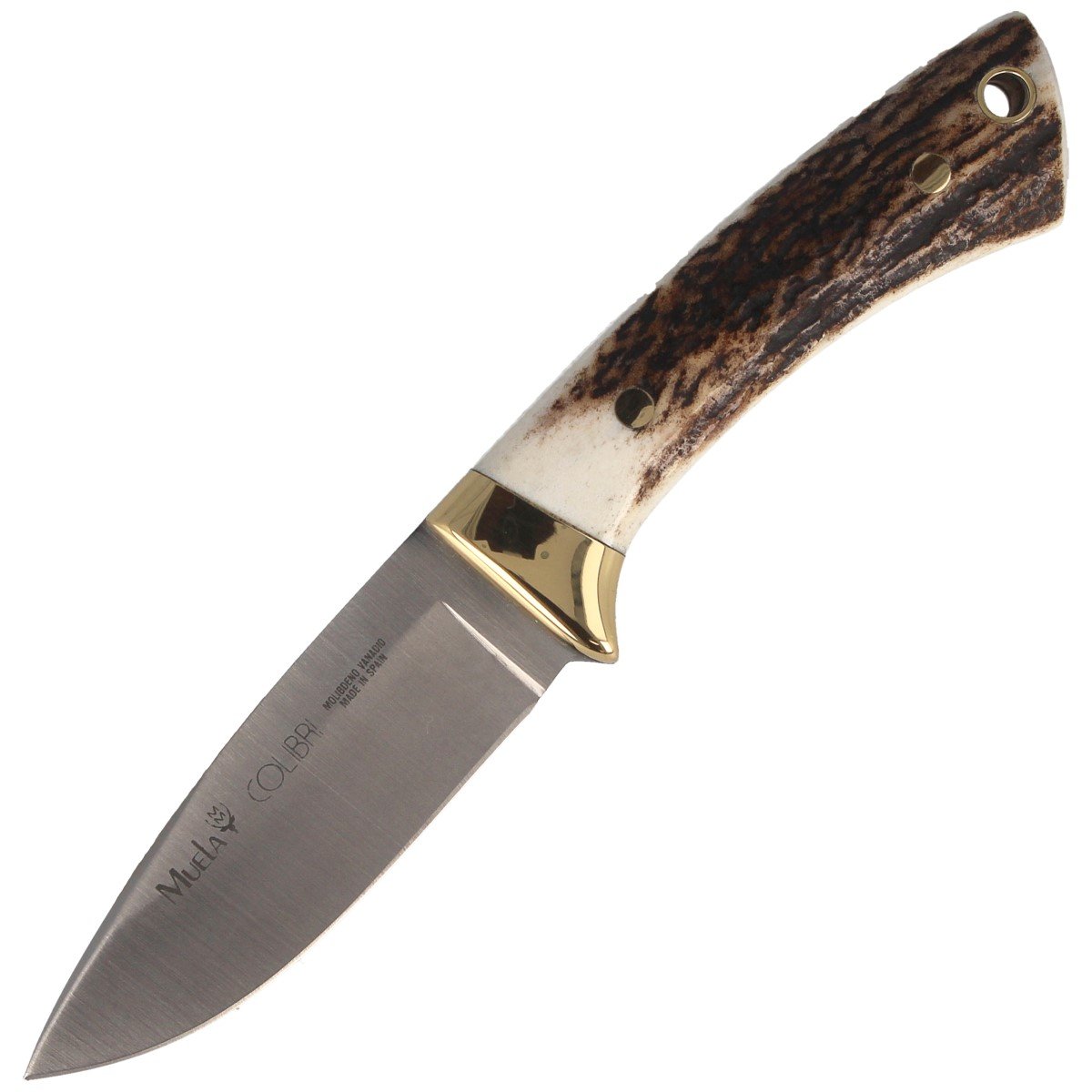 Cutit de vanatoare Muela COL-7A Colibri Deer Stag, Otel inoxidabil, 7 cm, Maro/Gri