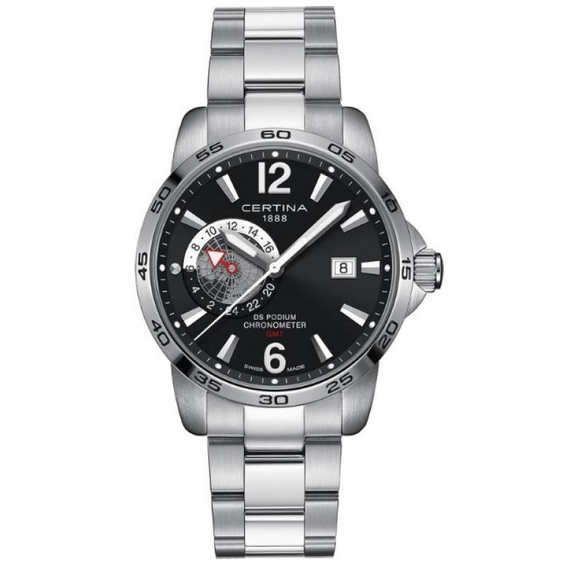 Ceas barbati Certina DS DS Podium Chronometer GMT C034.455.11.057.00, Otel inoxidabil, 10 ATM, Argintiu