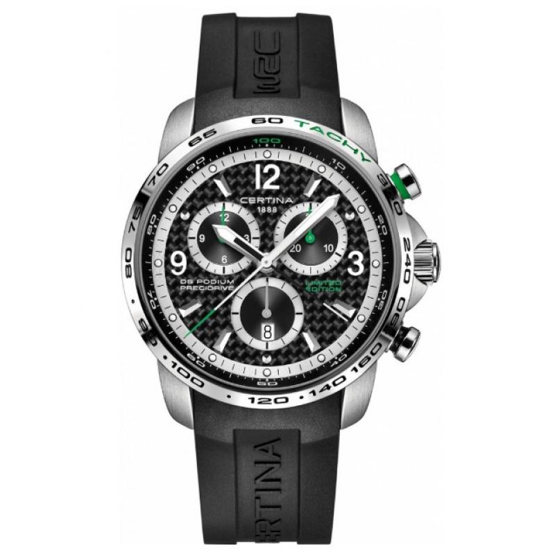 Ceas barbati Certina DS Podium Precidrive Limited Edition C001.647.17.207.10, Otel inoxidabil/Cauciuc, 20 ATM, Negru