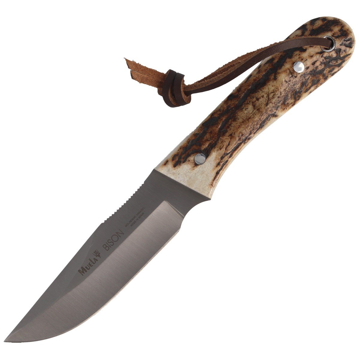 Cutit Muela BISON-9A Skinner Deer Stag, Otel inoxidabil, 9 cm, Maro/Gri