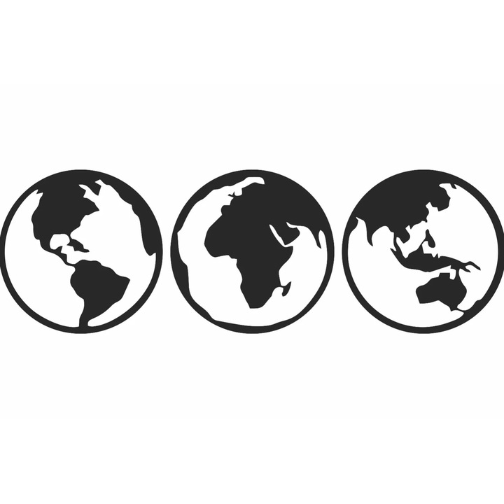 Decor perete Grafic Global din lemn 118x38 cm