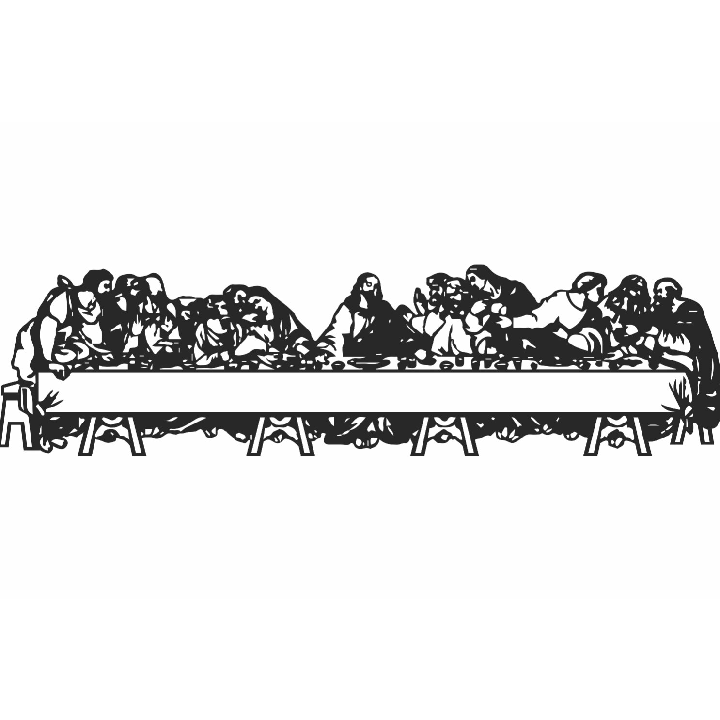 Decor perete Personalizabil Cina Cea de Taina din lemn 58 cm x 15 cm