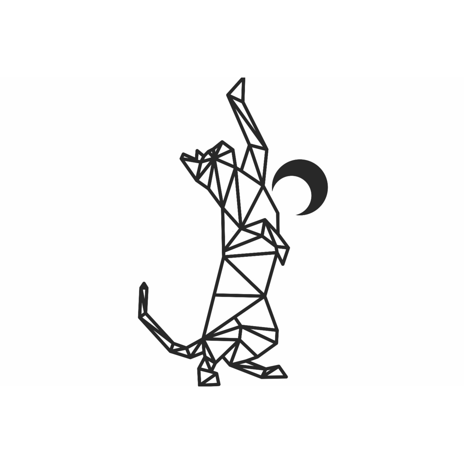 Decor perete Personalizabil Pisica si Luna din lemn 23 cm x 38 cm