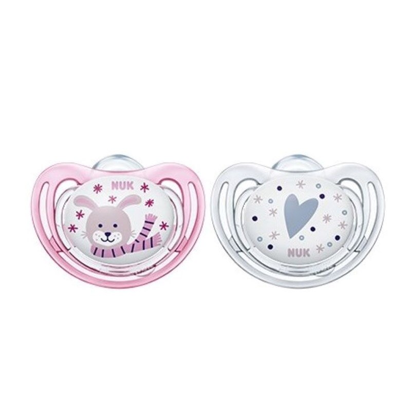 Set 2 suzete ortodontice din silicon Nuk Freestyle 730234S, Multicolor 0-6 luni