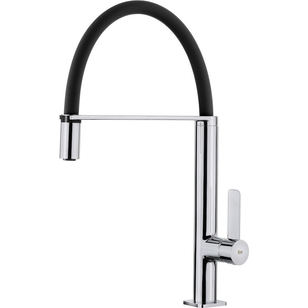 Baterie Teka FO 937 , Negru + Inox , Monocomanda , Aerator anticalcar
