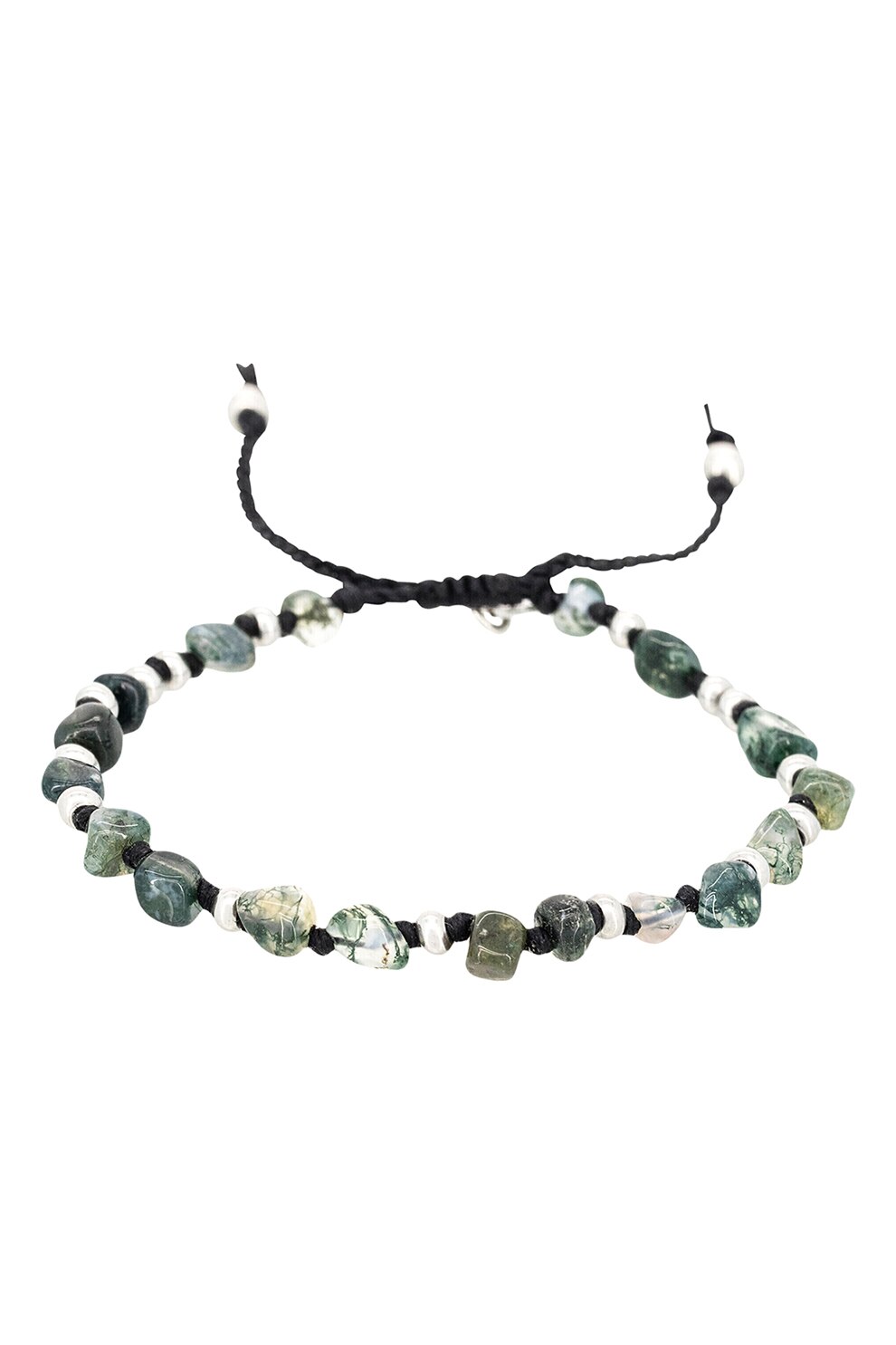 Rockstone. Bratara cu pietre de agat, Negru/Verde