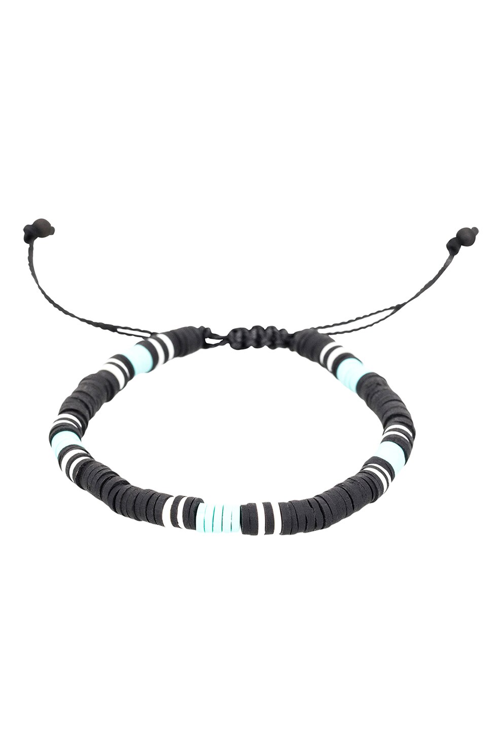 Rockstone, Bratara cu margele din pietre lava, Negru/Albastru aqua