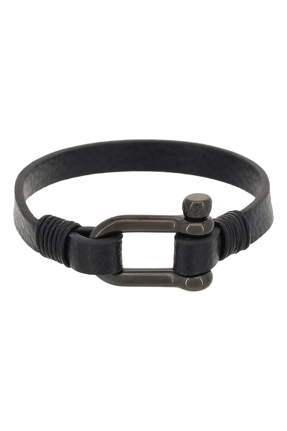 Rockstone, Bratara de piele, Negru, 18 CM Standard