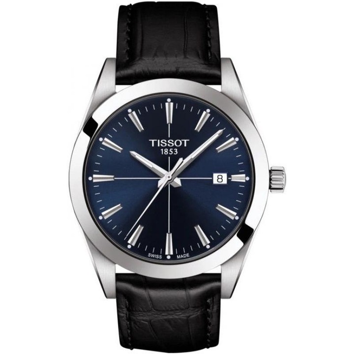 Ceas pentru barbati Tissot Gentleman Quartz, Curea din Piele, Negru