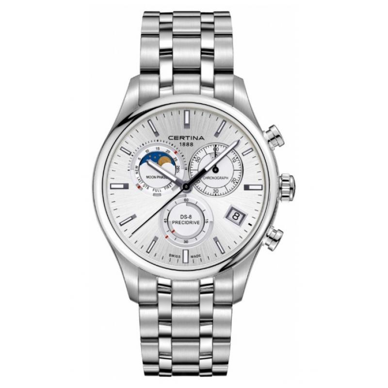 Ceas barbati Certina DS-8 Precidrive Moonphase C033.450.11.031.00, Otel inoxidabil, 10 ATM, Argintiu