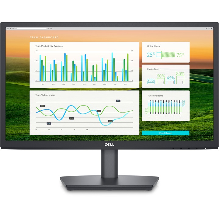 Dell E2222HS LED Monitor, 21.5", VA, FullHD, 60Hz, 5ms, VGA, HDMI, Display Port, Fekete