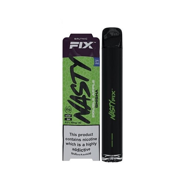 Kit Tigara Electronica Nasty Fix Air - Double Apple , Dispozitiv de unica folosinta ,2ml ,20mg NicSalt ,autonomie ,675 pufuri