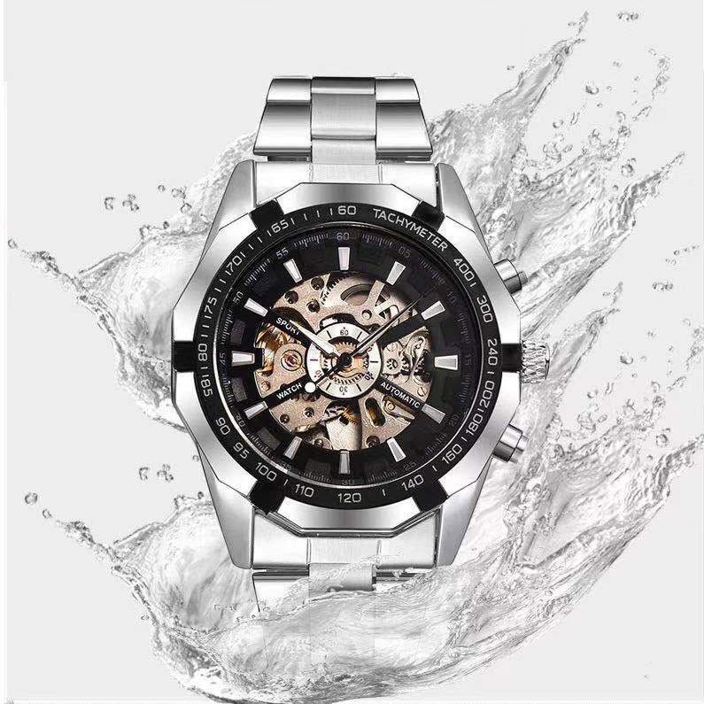 Ceas Automatic Barbatesc, Aliaj/Metal, Argintiu/Negru - eMAG.ro