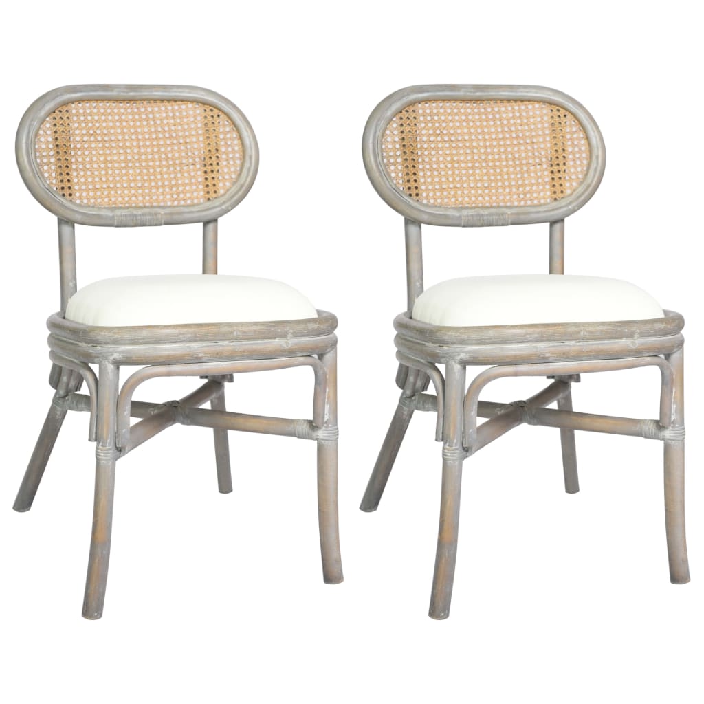 Set scaune de bucatarie 2 buc, gri, panza 325479