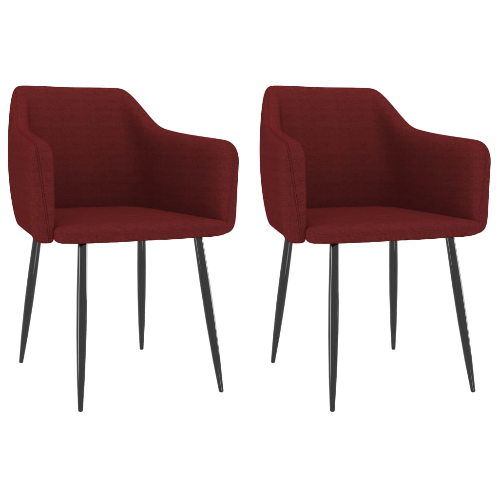 Set scaune de bucatarie, 2 buc, rosu vin, material textil 323122