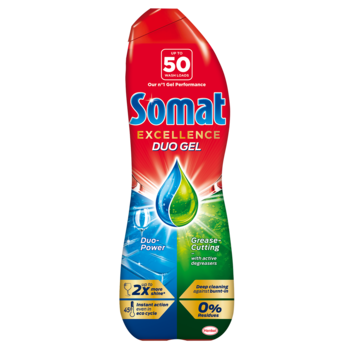 Detergent pentru masina de spalat vase Somat Excellence Duo Gel, 50 spalari Detergent pentru masina de spalat vase Somat Excellence Duo Gel, 50 spalari