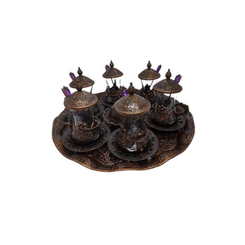 Set cesti cafea/ceai,6x100 ml cu tava , lingurite, farfurii, suport desert metalice, Acar Set cesti cafea/ceai,6x100 ml cu tava , lingurite, farfurii, suport desert metalice, Acar