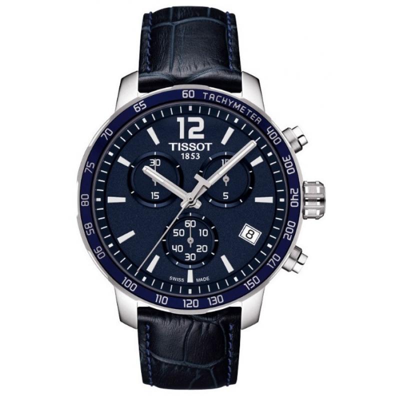 Ceas pentru barbati Tissot Sport Quickster, Curea din Piele, Albastru inchis