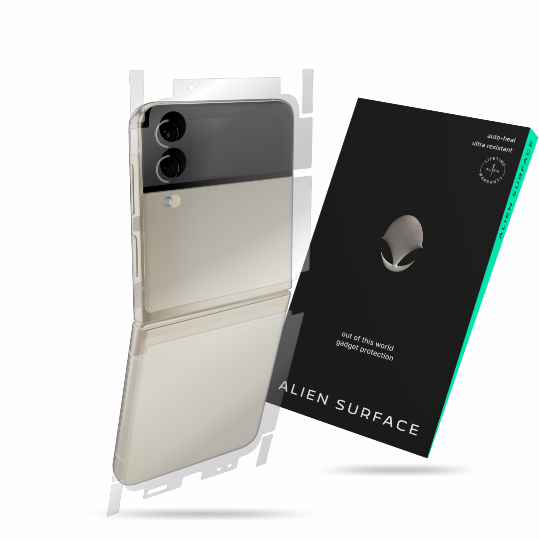Folie Alien Surface, compatibila cu Samsung Galaxy Z Flip3 5G, protectie spate, laterale