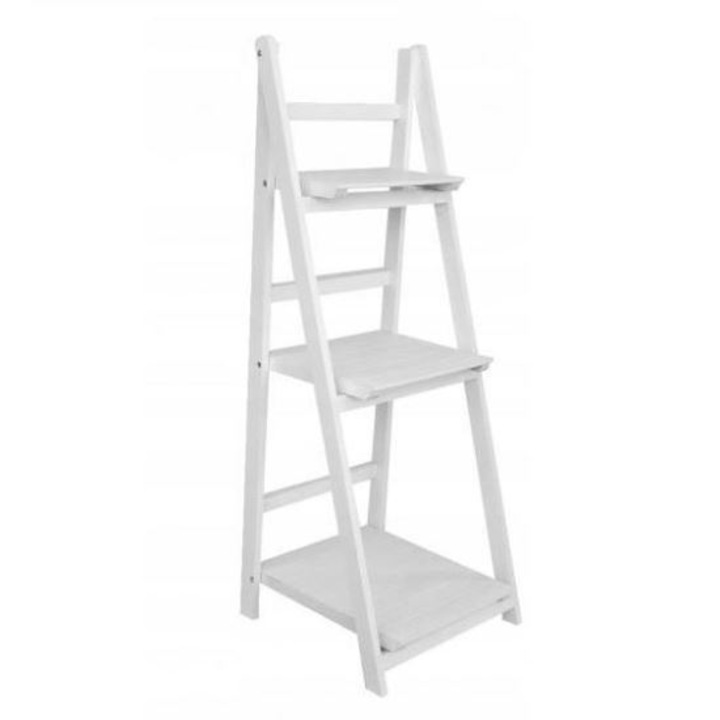 Chomik fa tárolópolc, összecsukható, 3 polc, fehér, 42x39x109 cm