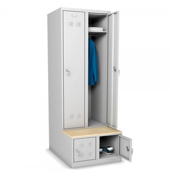 Vestiar cu bancuta 2 usi imbracaminte si 2 usi incaltaminte L600xA800xH2156 mm Vestiar cu bancuta 2 usi imbracaminte si 2 usi incaltaminte L600xA800xH2156 mm