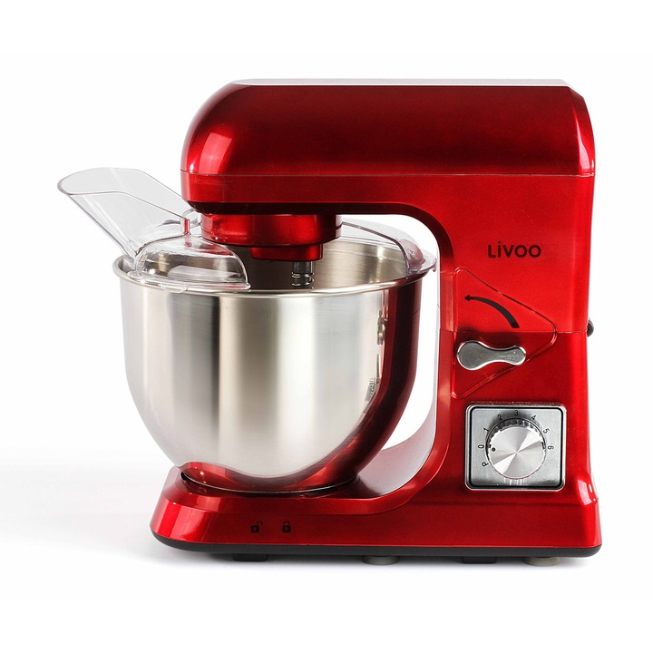Mixer Planetar Profesional Livoo DOP190R, Putere 1000 W, Capacitate 5 Litri