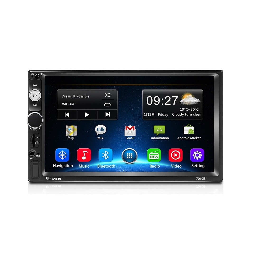Cumpără Hikity Android 8.1 Radio auto Retractabil GPS Wifi Autoradio 1 Din  7'' Ecran tactil Auto Multimedia MP5 Player Suport Cameră