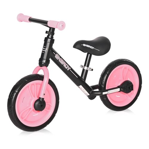 Bicicleta Lorelli cu Pedale si Roti Ajutatoare Energy, Black & Pink