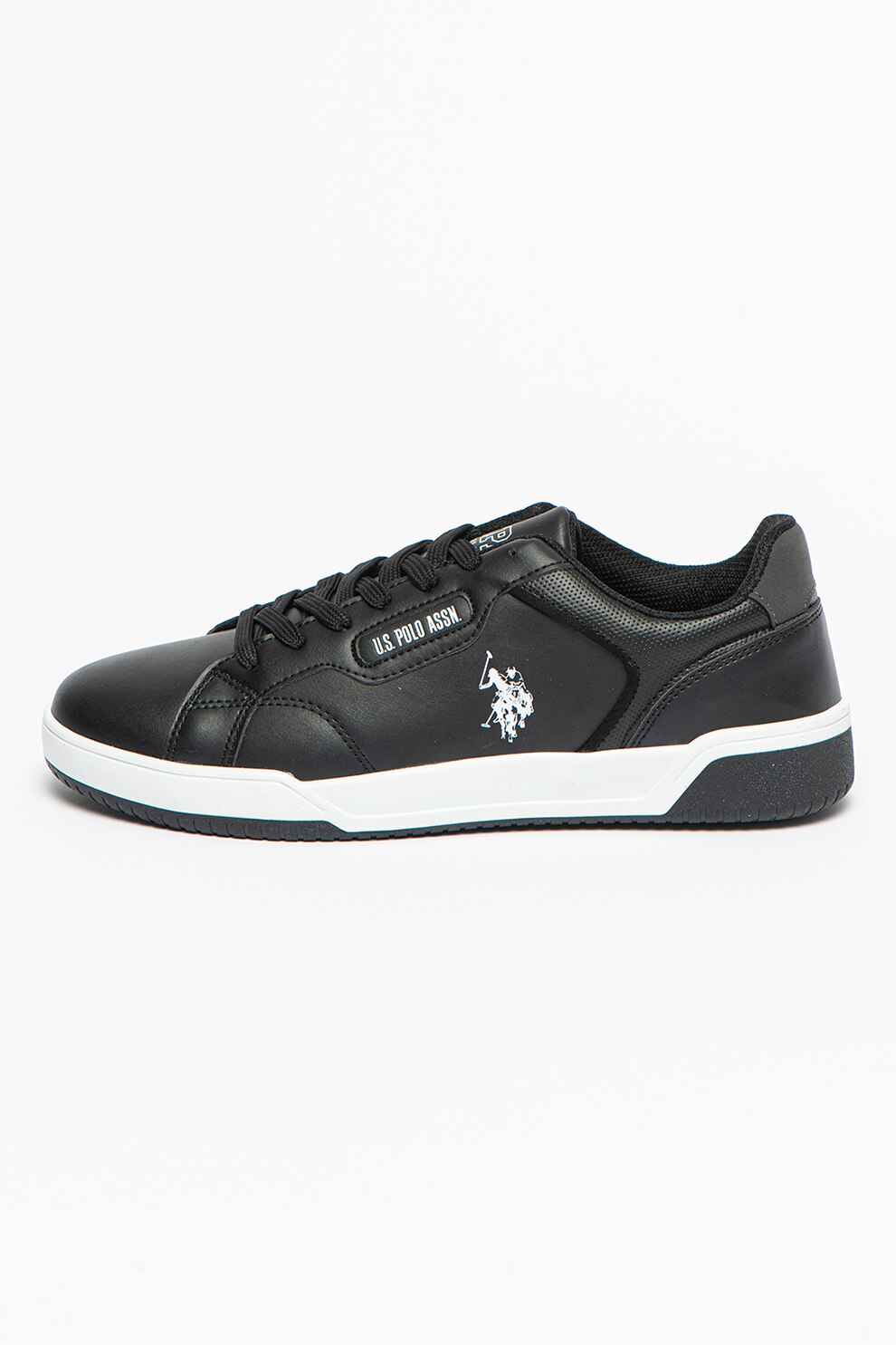 U.S. Polo Assn., Pantofi sport de piele ecologica Planck, Negru