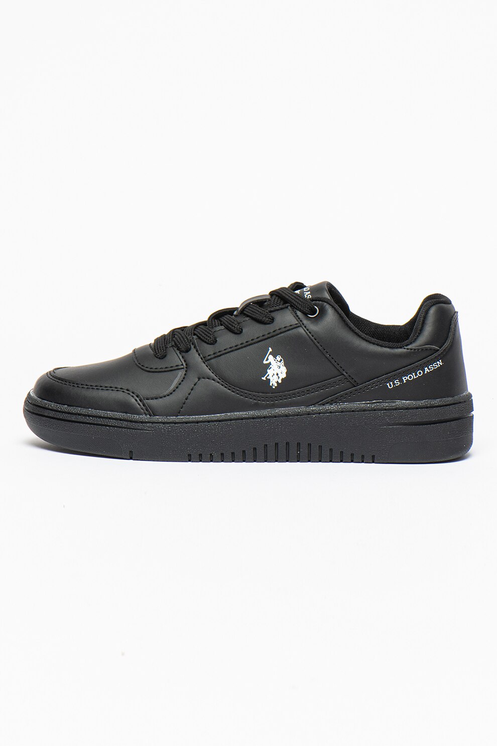 U.S. Polo Assn., Pantofi sport de piele ecologica cu logo discret Lee, Negru